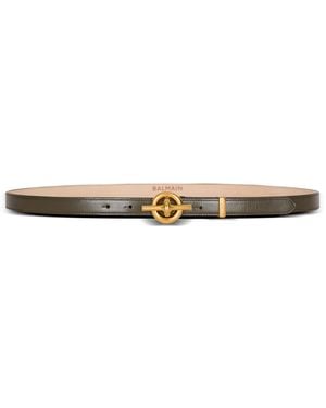 Balmain Smooth Leather T-Bar Belt - White