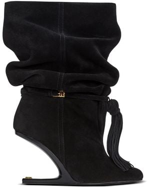 Balmain Stivaletti “No Wedge” Con Pompon - Nero