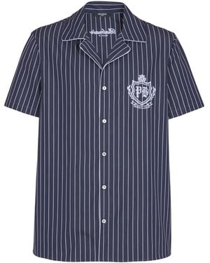 Balmain Striped Poplin Pajama Shirt - Blue