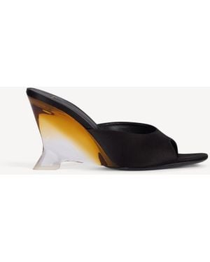 Balmain Mules Wedge En Satin - Blanc