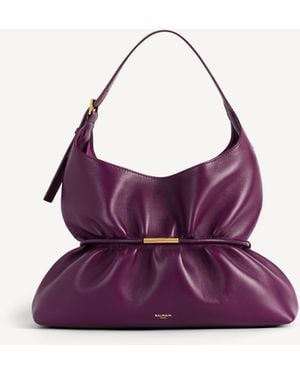 Balmain Mittelgroße Tasche Sphynx Aus Glattleder - Lila