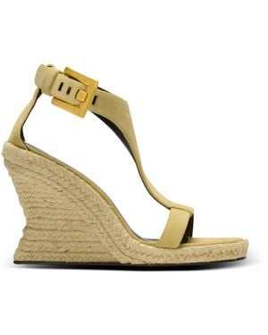 Balmain Anthem Wedge Espadrilles - Metallic