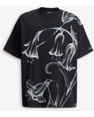Balmain Printed Flower T-Shirt - Black