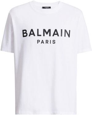 Balmain T-Shirt With Paris Print - White