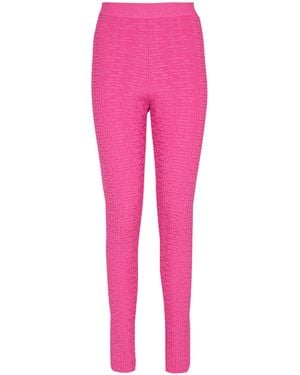 Balmain Legging En Maille Monogrammée - Rose