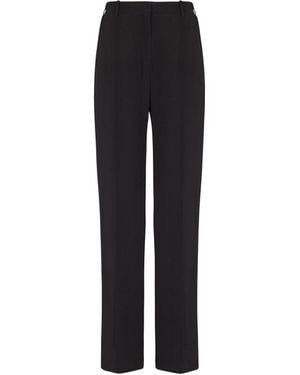 Balmain Crepe Straight-Leg Tailored Pants - Black