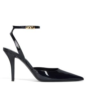 Balmain Pumps Mit Riemchen Aus Lackleder - Weiß