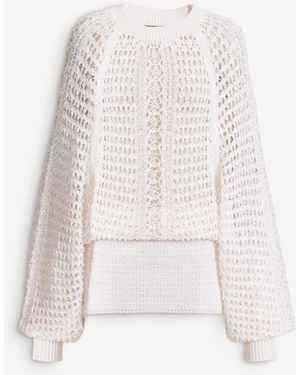 Balmain Short Crochet Lace Dress - White