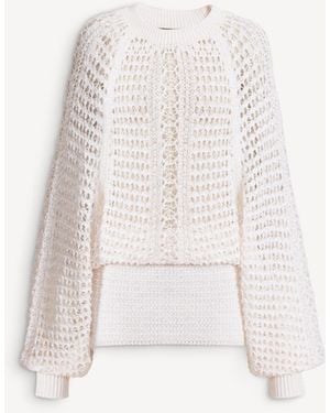 Balmain Short Crochet Lace Dress - White
