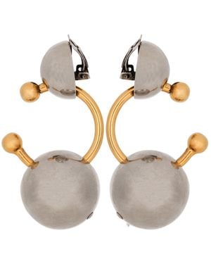Balmain Orecchini A Cerchio Mini Piercing - Bianco