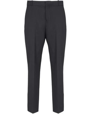 Balmain Straight-Leg Tailored Wool Trousers - Blue