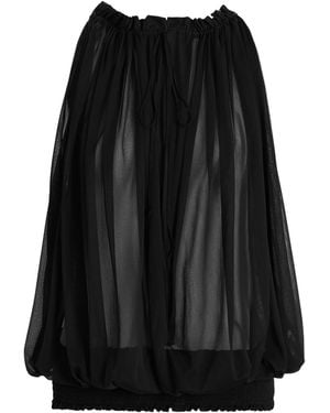 Balmain Top Sans Manches En Mousseline - Noir
