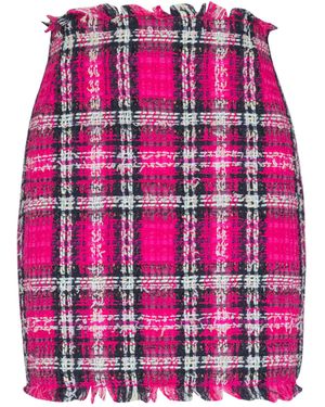 Balmain Short Glitter Tweed Skirt - Pink