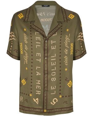 Balmain Shirt With Club Print - Green
