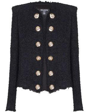 Balmain Edge-To-Edge Tweed Jacket - Blue