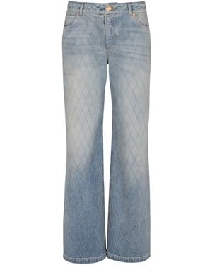 Balmain Diamond Denim Straight-Fit Jeans - Blue