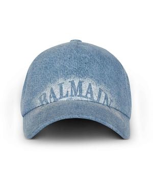 Balmain Denim Cap - Blue