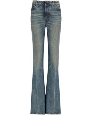 Balmain Straight-Leg Faded Denim Jeans - Blue
