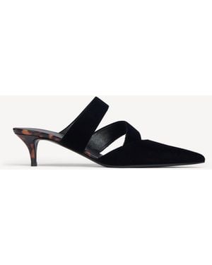 Balmain Velvet And Printed Patent Leather Mules - White