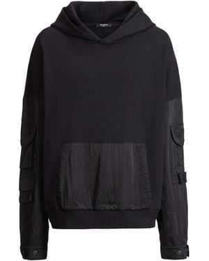 Balmain Vintage Utility Hoodie - Blue