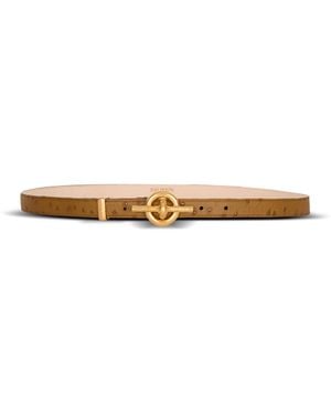 Balmain Embossed Calfskin T-Bar Belt - White