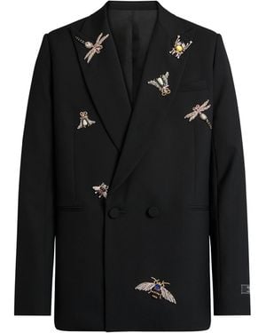 Balmain Embroidered Wool And Crystal Insect Jacket - Black