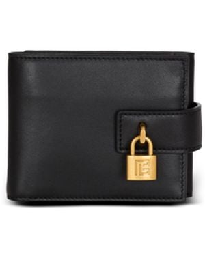Balmain Pulse Trifold Lambskin Wallet - Black