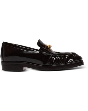 Balmain Sync Glazed Leather Loafers - Black