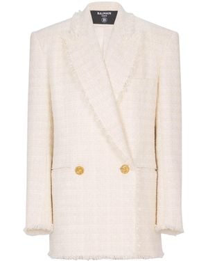 Balmain 2-Button Tweed Jacket - White