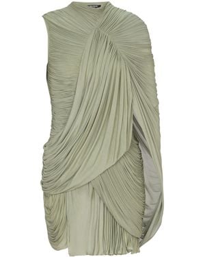 Balmain Draped Flowing Jersey Dress - Green