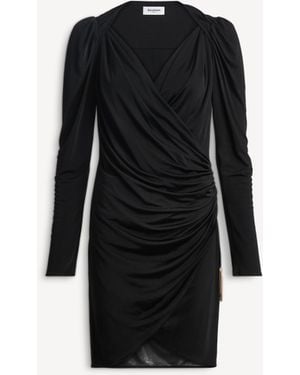 Balmain Draped Flowing Jersey Dress - Black