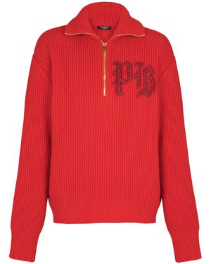 Balmain Cable Knit Sweater - Red