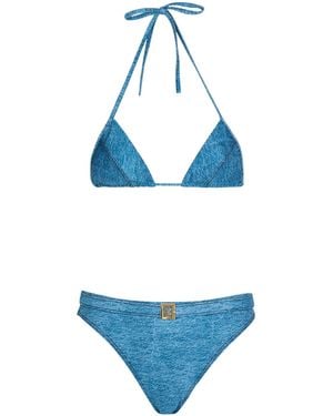 Balmain Denim Two-Piece Swimsuit - Blue