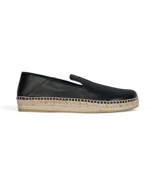 Balmain Smooth Leather Espadrilles - Black