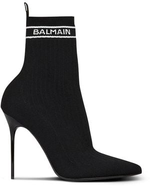 Balmain Skye Knit Ankle Boots - Black