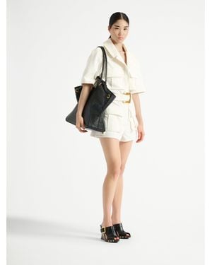 Balmain Combinaison Ceinturée En Denim - Blanc