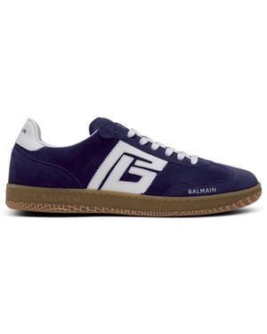 Balmain Suede Swan Sneakers - Blue