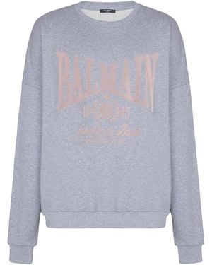 Balmain Printed Cotton Sweatshirt - Blue
