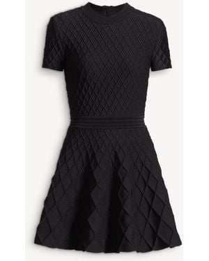 Balmain Flared Knit Dress - Black
