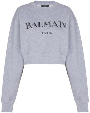 Balmain Printed Crew-Neck Sweatshirt - White
