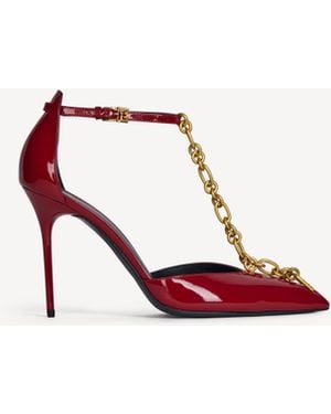 Balmain Sync Chain Court Shoes - Red