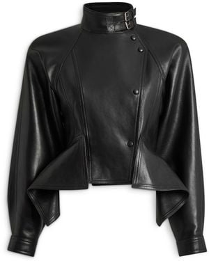 Balmain Lambskin Pilot Jacket - Black