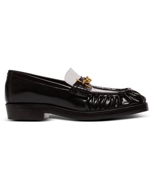 Balmain Sync Glazed Leather Loafers - Black