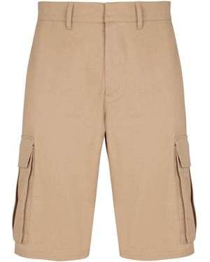 Balmain Cotton Canvas Cargo Bermuda Shorts - Natural