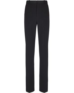 Balmain Wool Darted Trousers - Black
