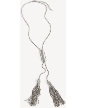 Balmain Lange Halskette Aus Messing - Weiß