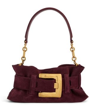 Balmain Anthem Mini Suede Leather Bag - White