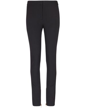 Balmain Zipped Slim-Fit Grain De Poudre Pants - Black