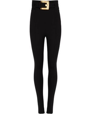 Balmain Stretch Pants With Belt - Black