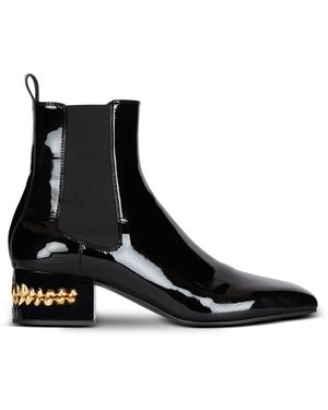 Balmain Eden Patent Leather Chelsea Boots - Black